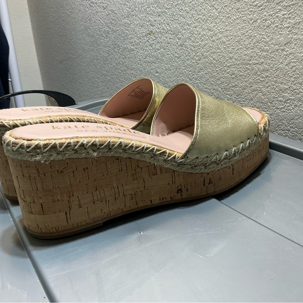 kate spade new york Cosette Cork Espadrille Platform Wedge Sandals Size 10B - Picture 7 of 9